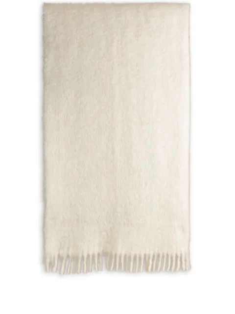 The House of Lyria Infinità fringed mohair throw White INFINITA