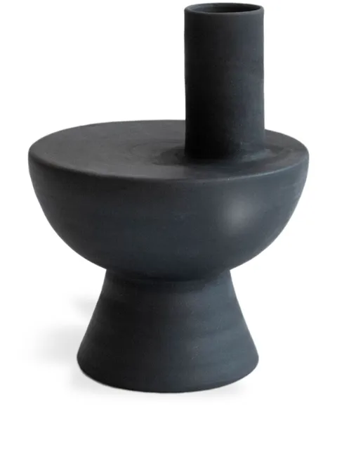 Origin Made Charred Chimney clay vase (31,3cm) Black CV05