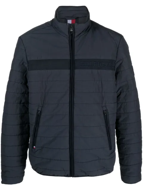 Tommy Hilfiger logo-embroidered padded jacket Blue MW0MW31638
