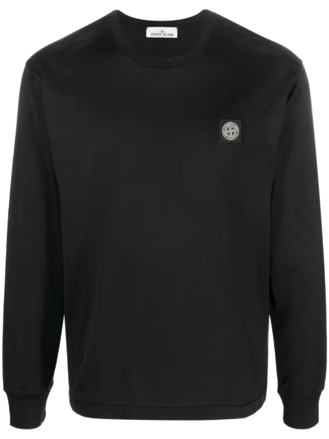 Stone Island Compass-patch long-sleeve T-shirt Black L2S152100031S0013