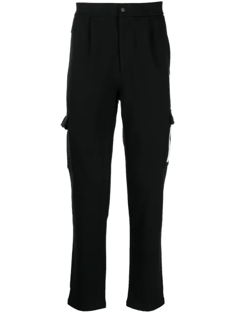 Ports V logo-patch cotton track pants Black VS23PA01
