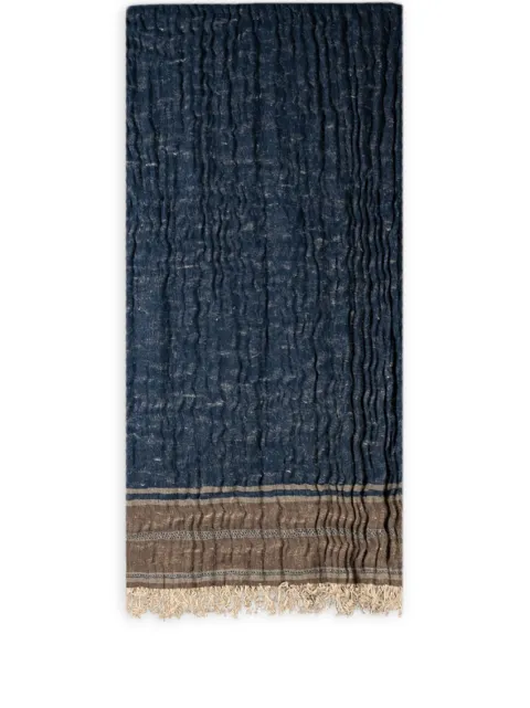The House of Lyria Malvagio stripe-detail cashmere throw Blue MALVAGIO
