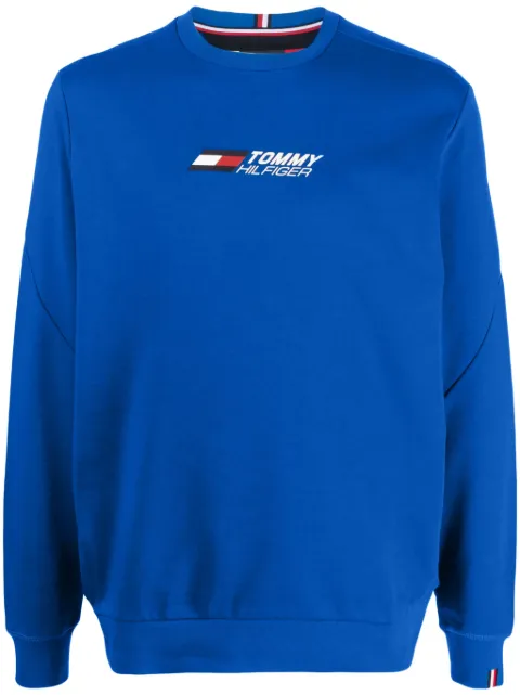 Tommy Hilfiger logo-print cotton sweatshirt Blue MW0MW30382