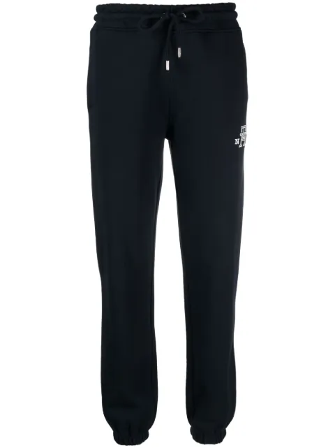 Tommy Hilfiger monogram-embroidered cotton track pants Blue WW0WW40083