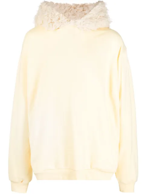 Marni faux-fur cotton hoodie Yellow FUMU0067Q1UTC029