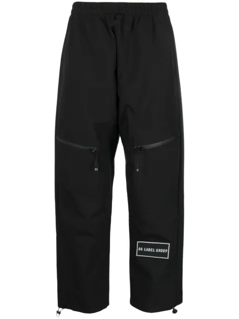 44 LABEL GROUP logo-patch straight-leg trousers Black B0030359FA314099