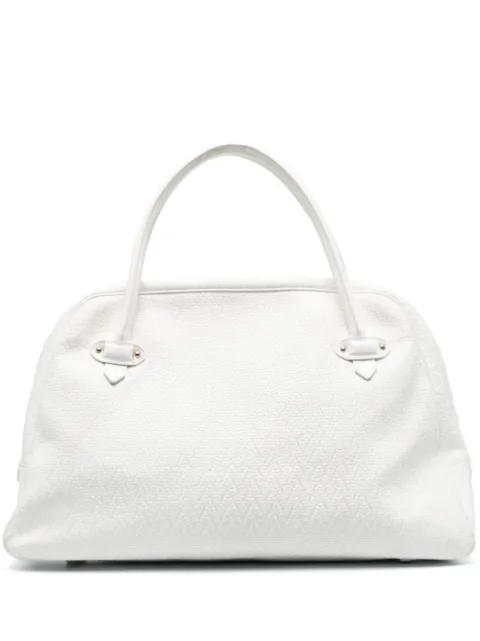 Giorgio Armani Pre-Owned 2000 zigzag pattern zipped handbag White RMN600AA