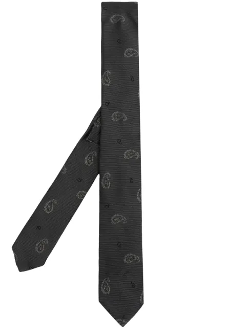 Thom Browne paisley-jacquard silk tie Grey MNL001AF0433