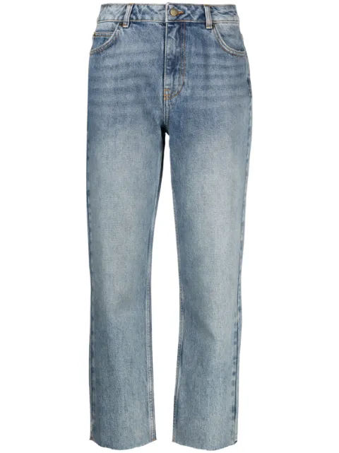 Ba&Sh logo-patch cropped jeans Blue 1H23EVAN