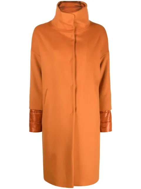 Herno funnel-neck single-breasted coat Orange GC000373D33313