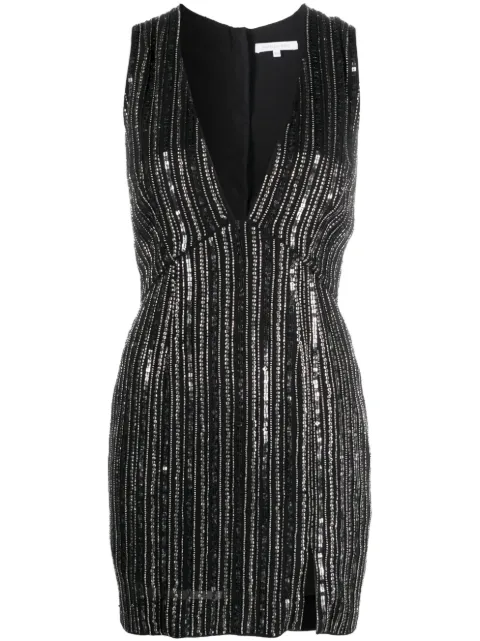 Patrizia Pepe sequin-embellished V-neck minidress Black 8A1185A309