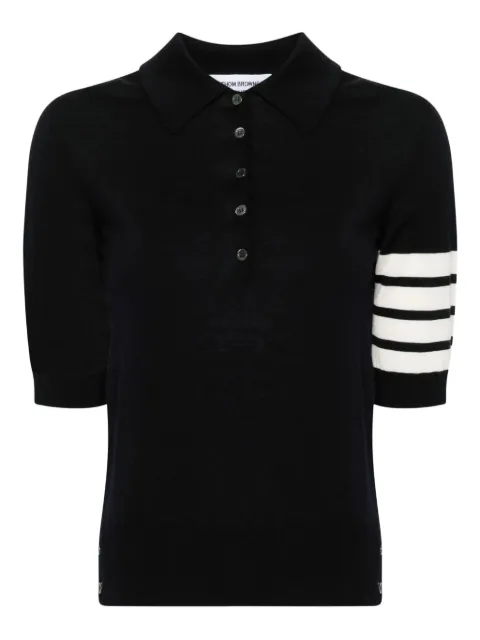 Thom Browne wool 4-bar relaxed polo Blue FKP053AY1014
