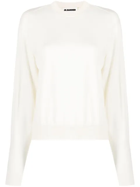 Jil Sander ribbed crew neck jumper White J01GP0003J14501