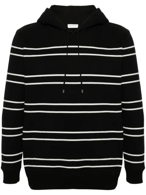 Saint Laurent striped cotton hoodie Blue 759979Y37IZ