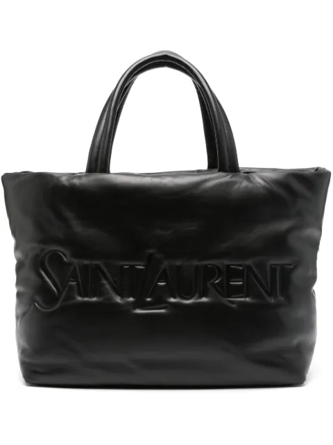 Saint Laurent logo-debossed leather tote bag Black 756269AACIW