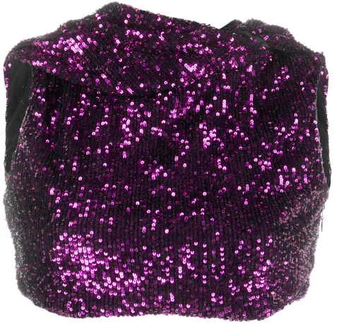 NERVI sequin-embellished crop top Purple ZUZFW23093