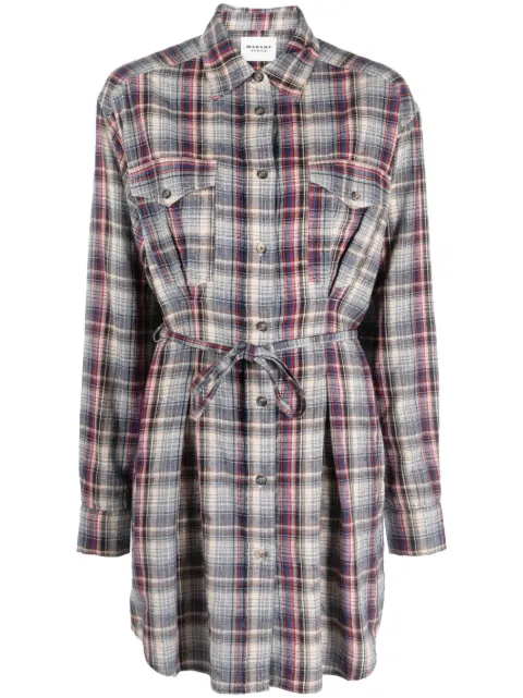MARANT ÉTOILE Liliane midi shirt dress Blue RO0198FAA3I07E30BU