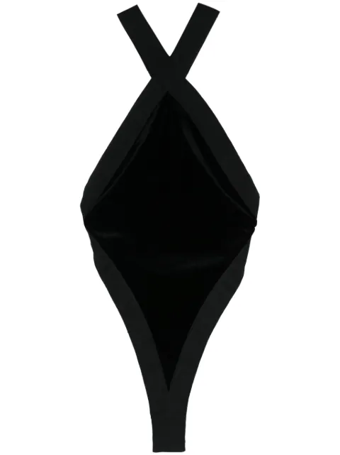 Saint Laurent sleeveless silk bodysuit Black 762438Y3D02
