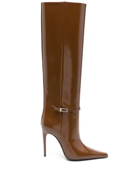 Saint Laurent 110mm Hacker below-knee boots Brown 755190AAAZY