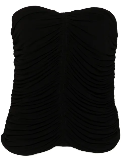 Saint Laurent ruched strapless top Black 753703Y5F63