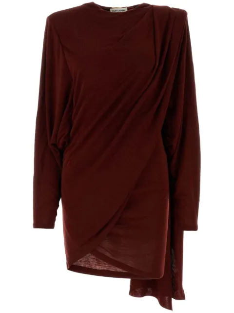 Saint Laurent draped-detail minidress Red 746965Y6G88