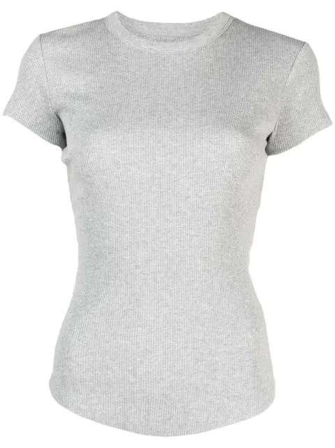 ISABEL MARANT Taomi ribbed short-sleeve cotton T-shirt Grey TS0111FAA2N39I