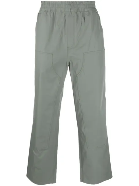 Carhartt WIP logo-patch straight-leg trousers Green I032152