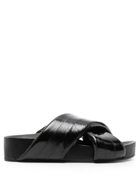 Jil Sander crossover-strap leather sandals Black J15WP0043P5793