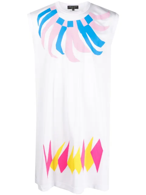 Comme des Garçons Homme Plus graphic-print long tank top White PKT012