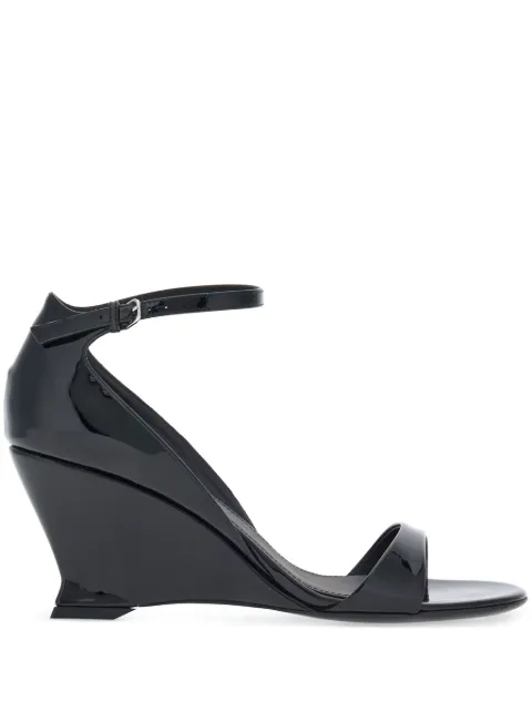 Ferragamo 70mm patent-finish leather sandals Black 766344