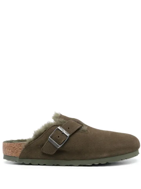 Birkenstock Boston VL suede slides Green 1025667