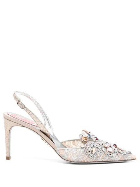René Caovilla rhinestone-embellished pumps Neutrals C11702080PA01V608