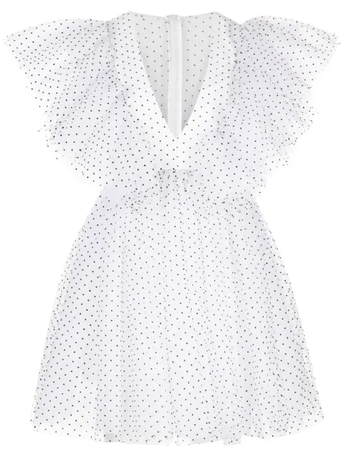 Macgraw Tabetha micro-dot print flared dress White TABETHADRESSINSPOTTULLE