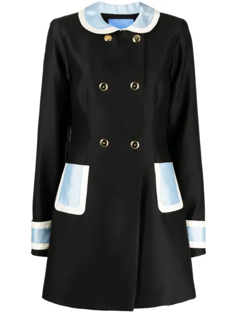 Macgraw Broadcast colour-block double-breasted coat Black BROADCASTCOAT
