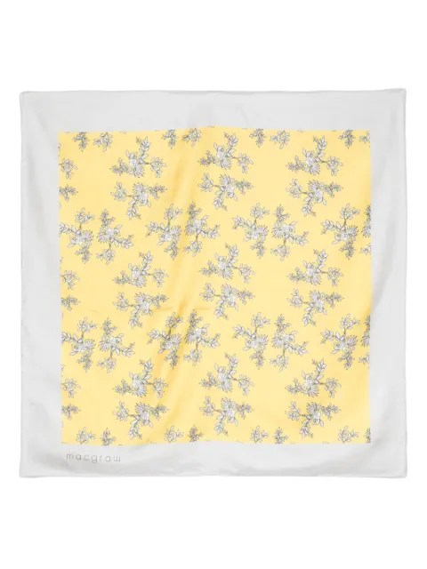 Macgraw floral-print silk scarf Yellow SAMANTHASCARFINMUSTARDFLORALPRINT