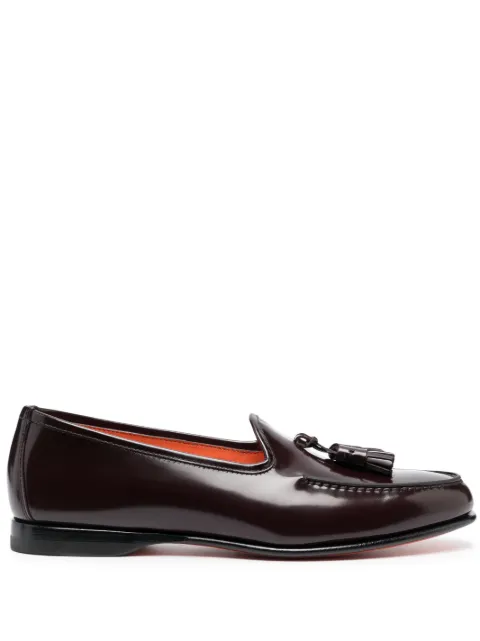 Santoni Andrea tassel-detail leather loafers Red MCAN18515PA1BPOHB44