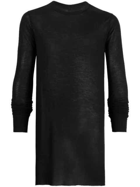 Rick Owens long-sleeved marl-knit T-shirt Black RU02C7252JS