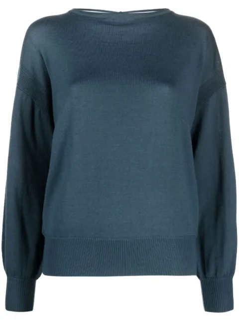 Patrizia Pepe boat-neck long-sleeve top Blue 8K0148KM36