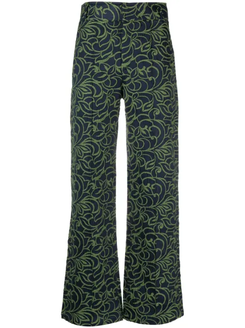 DESTREE Yoshitomo jacquard trousers Green YOSHITOMOPANTSJACQUARD