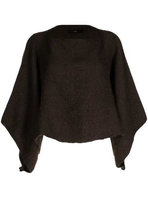 VOZ crew-neck alpaca wool cape Brown VM57BABYALPACACHOCOLATE