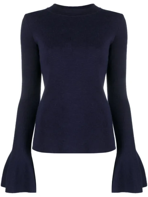 DESTREE Joan flared-cuff knitted jumper Blue JOANSHIRT