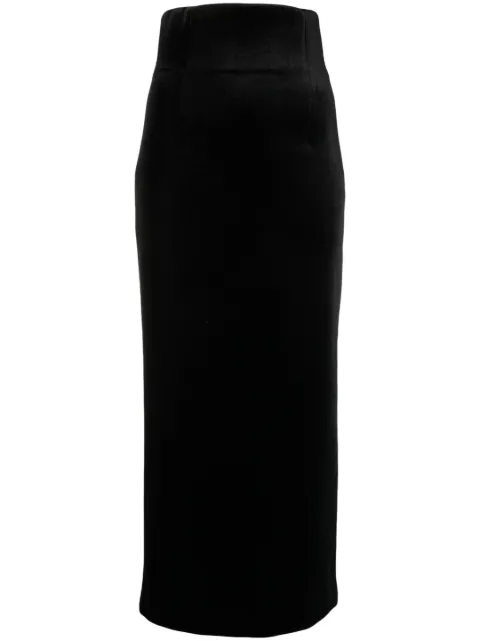 Philosophy Di Lorenzo Serafini stretch velvet straight skirt Black A01095728