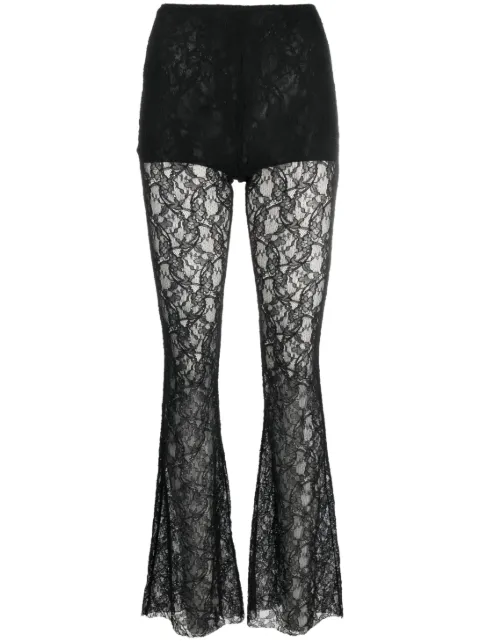 Philosophy Di Lorenzo Serafini floral lace flared trousers Black A03165734