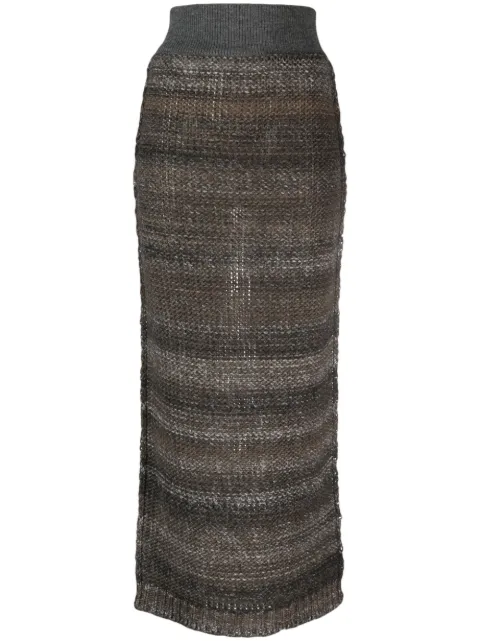 DESTREE Lynette knitted midi skirt Brown LYNNETESKIRT