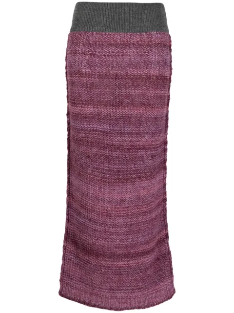 DESTREE Lynette mélange-knit midi skirt Purple LYNNETESKIRT