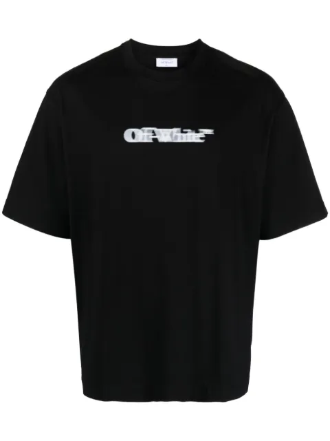 Off-White blurred logo-print T-shirt Black OMAA120F23JER0021001