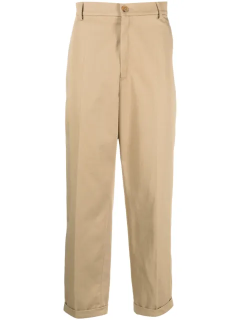 Kenzo straight-leg cotton trousers Neutrals FD65PA2059CA