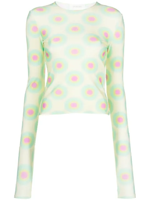 Sportmax graphic-print crew-neck T-shirt Yellow 23297102386