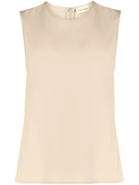 Calvin Klein sleeveless crêpe top Neutrals K20K205842