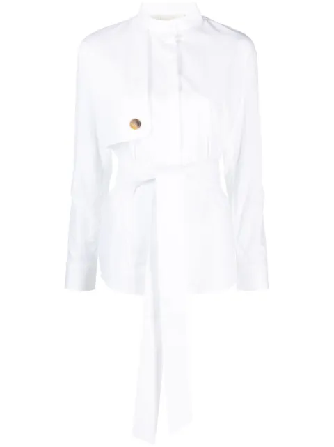 DESTREE Hans tied-waist cotton shirt White HANSSHIRT